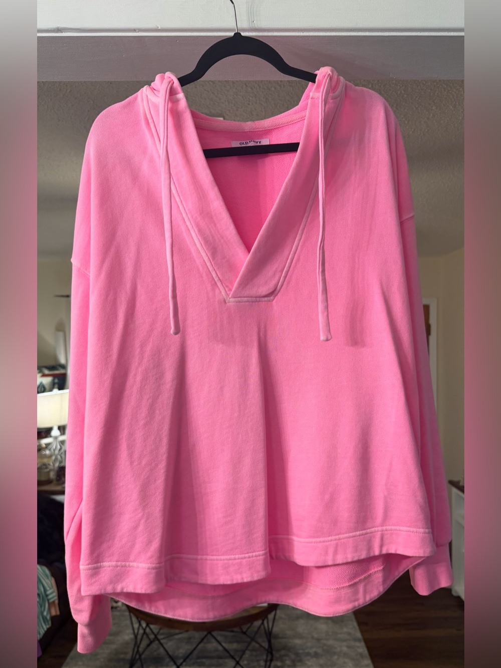 Old Navy Pink Hooded V-Neck